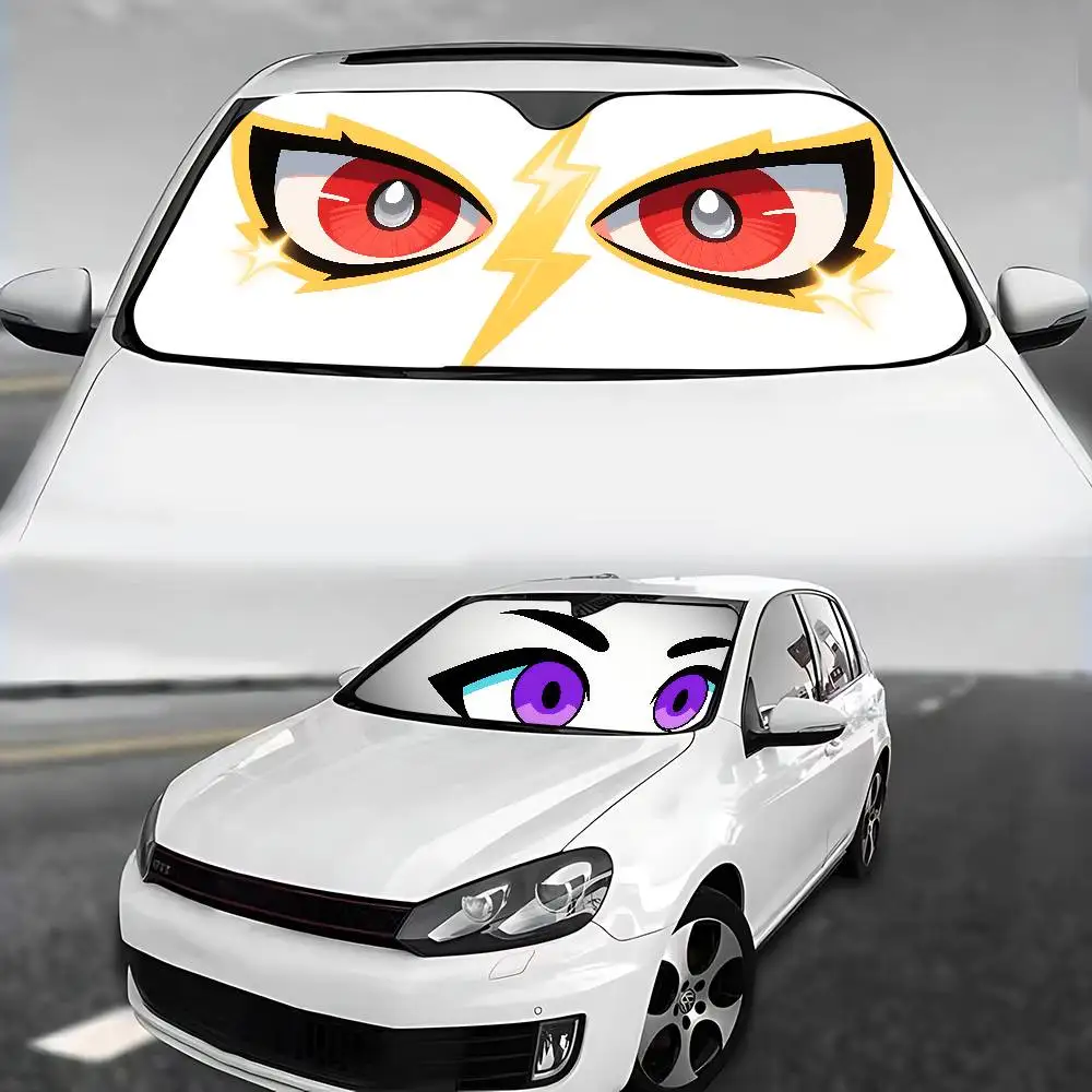 عيون مظلة السيارة الستائر مظلة السيارة يغطي غطاء الزجاج الأمامي العالمي للطي قناع #5