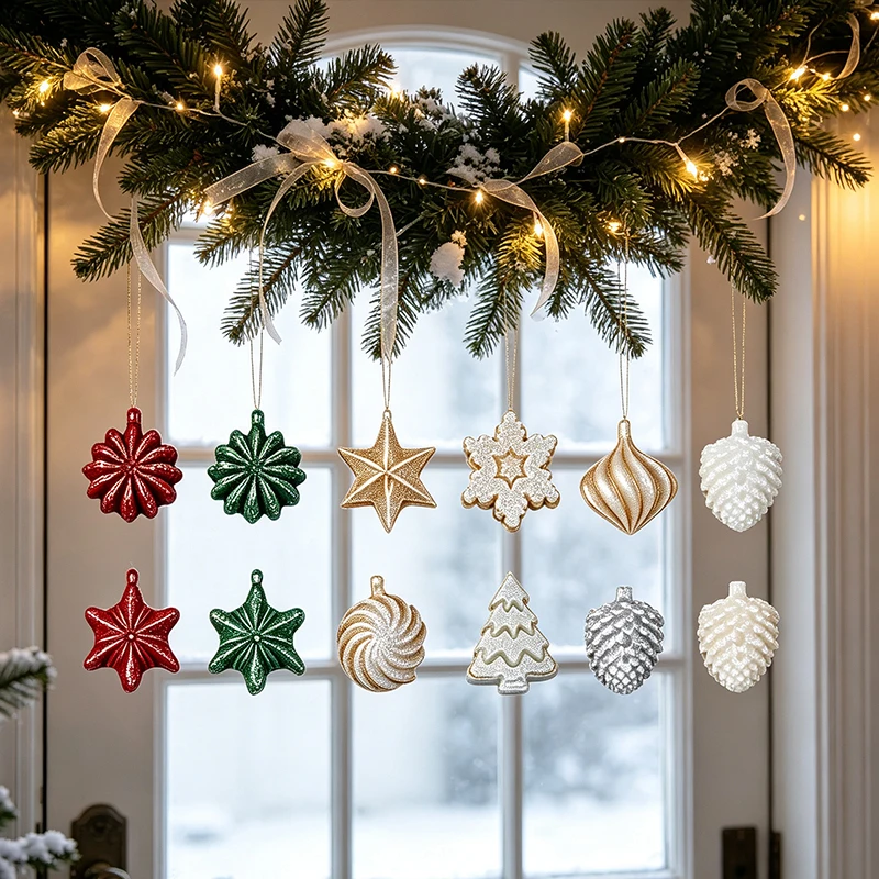 Christmas Tree Snowflake Cone Star Silicone Mold DIY Xmas Decoration Craft Ornament Gift Pendant Casting Resin Mold