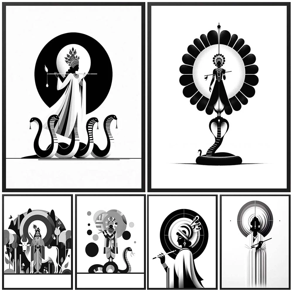 

Cartoon Hindu Mythology Shiva Kali Parvati Wall Pictures For Living Room Decor Poster Wall Art Canvas Painting Unframed