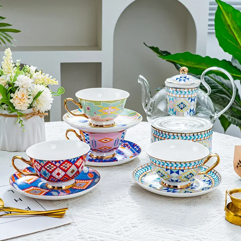 

CL flower teapot set teapot heat-resistant glass boiled fruit teapot flower tea set afternoon tea set