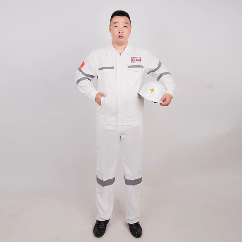 Overalls Pure Cotton Anti-burning Welder Clothing Autumn and Winter Thickened Suit Male Bright CNOOC Labor Protection Clothing