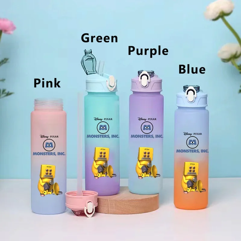 750ML Monsters University Children's Gradient Plastic Water Cup Portable Leak Proof Water Bottle Outdoor Travel Sports Water Cup