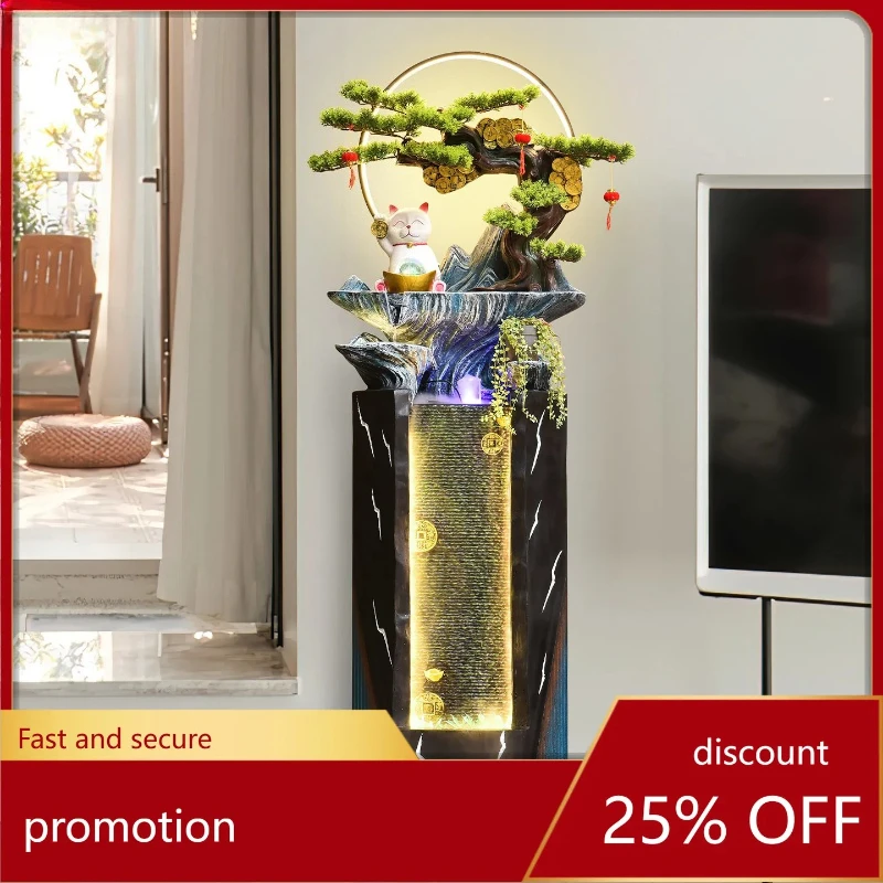 Simple Luxury Style Flowing Water Ornament for Living Room TV Cabinet,  Front Desk, Lucky Cat Decoration, Opening Gift