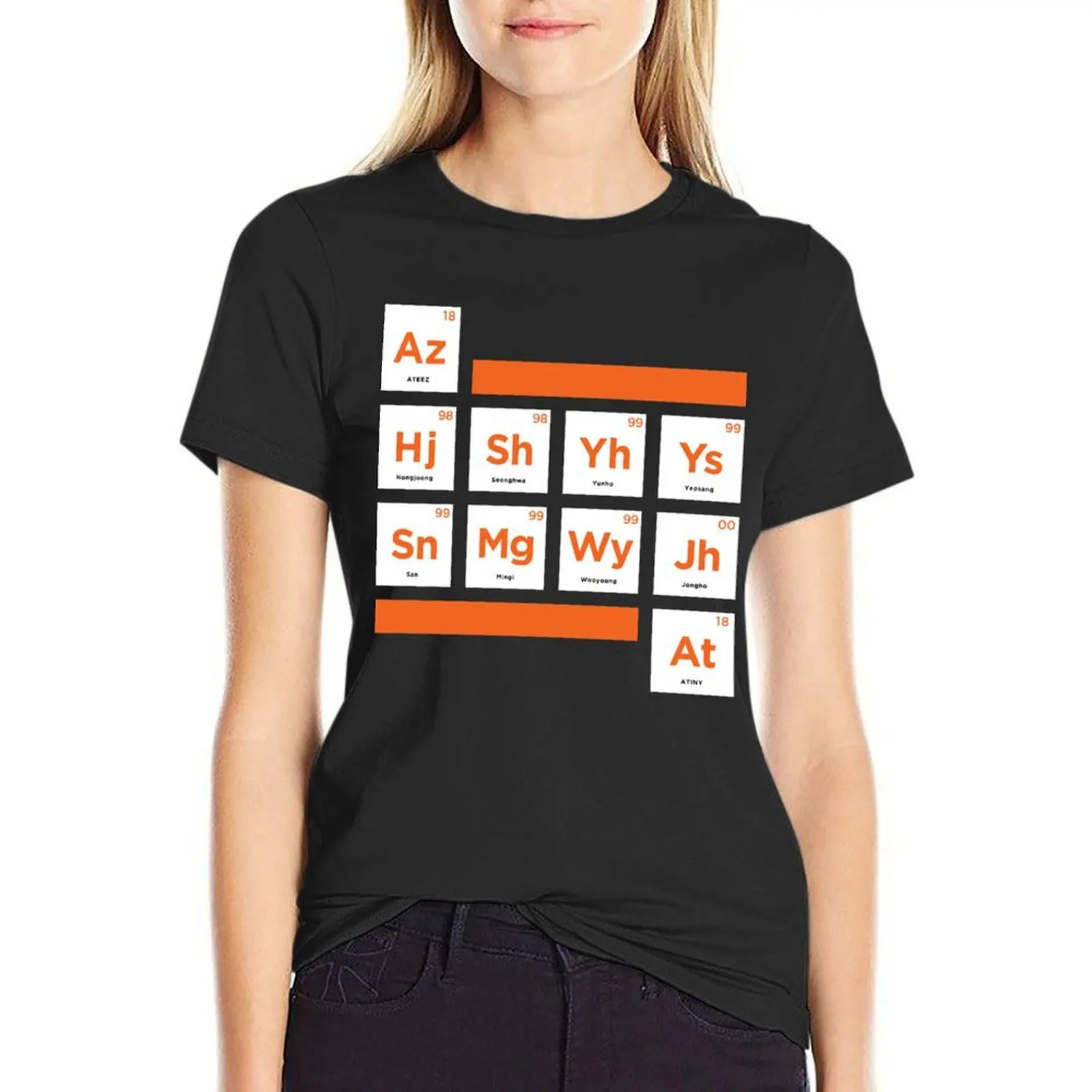 Funny Gift For Light Blue Ateez Periodic Table Vintage Photograp T-Shirt summer tops graphics luxury designer clothing Women