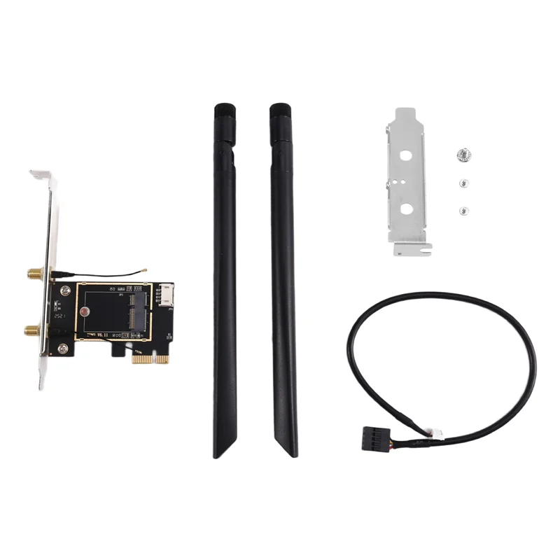 New!For Wireless Connectivity PCI Express Wifi Card Adapter Featuring 2X External Antennas