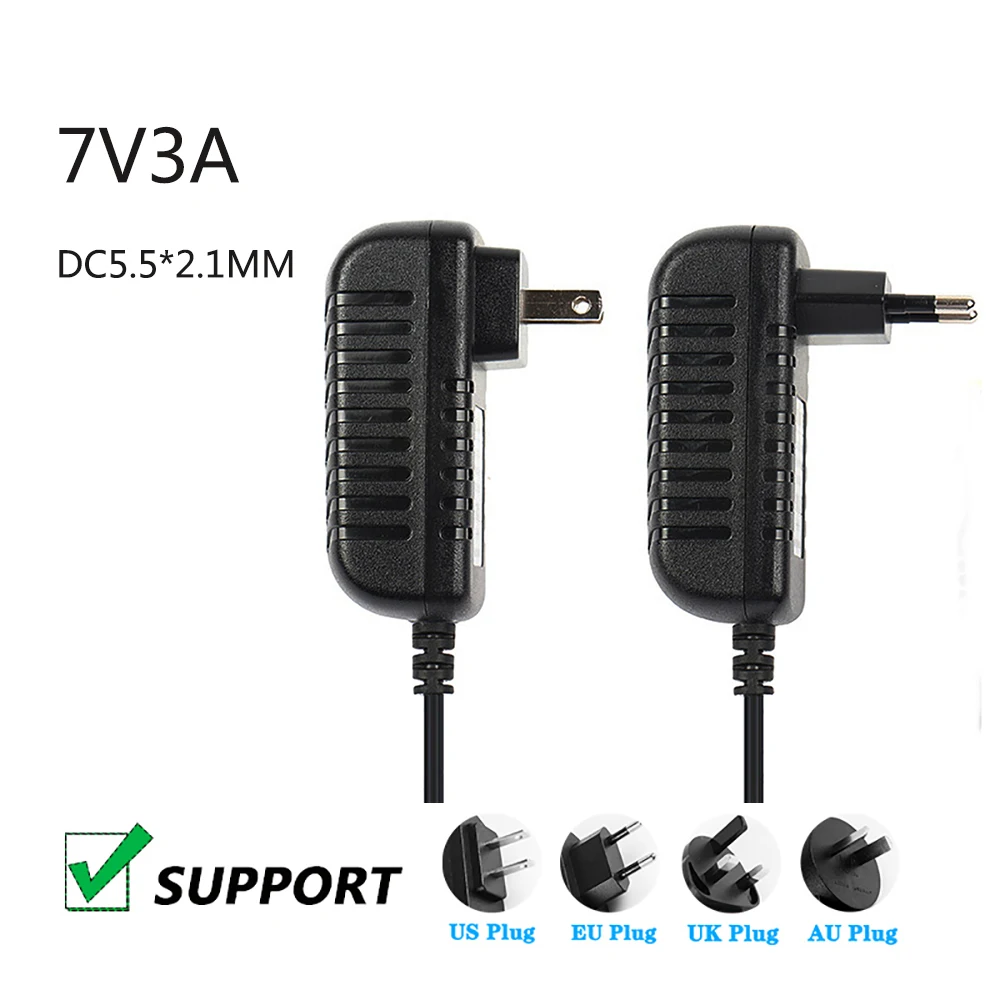DC Power supply 7V 3A Switching Power Adapter DC 5.5*2.1MM Regulated Power Cord