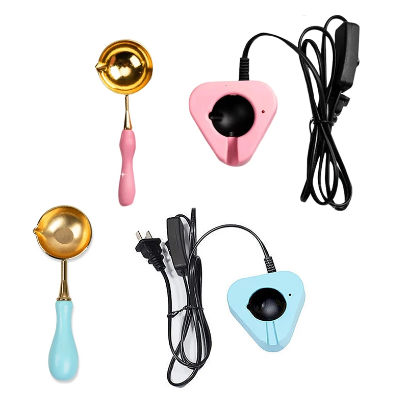 1 مجموعة النار الشمع فرن وعاء دفئا يذوب سخان كهربائي الشمع الخرز ذوبان ختم الفرن ملعقة مجموعة ل ختم الشمع ختم