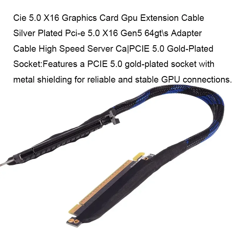 ADT-Link PCIE 5,0 X16 Cable de extensión doble inverso izquierda en GEN5 Cable elevador de tarjetas gráficas externas para servidor AI