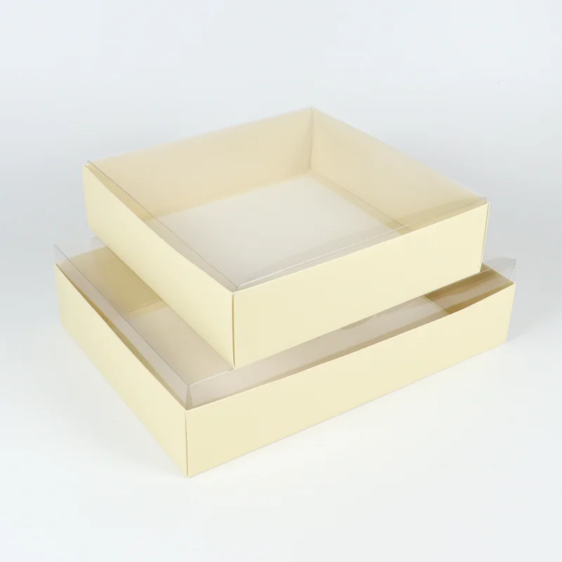 Custom food grade bakery boxes cake packaging white cardboard with window  14x10 kraft paper windsor 14x10x3 box