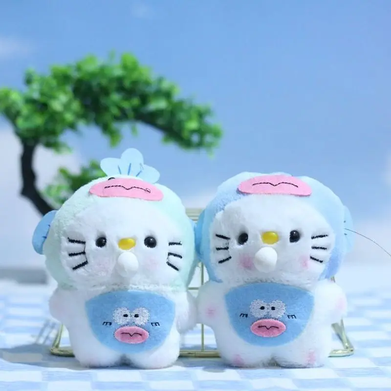 Sanrio Hellokitty lucu percikan gelembung memijat musik Kt kucing liontin mainan mewah boneka kucing kecil gantungan kunci boneka hadiah Natal