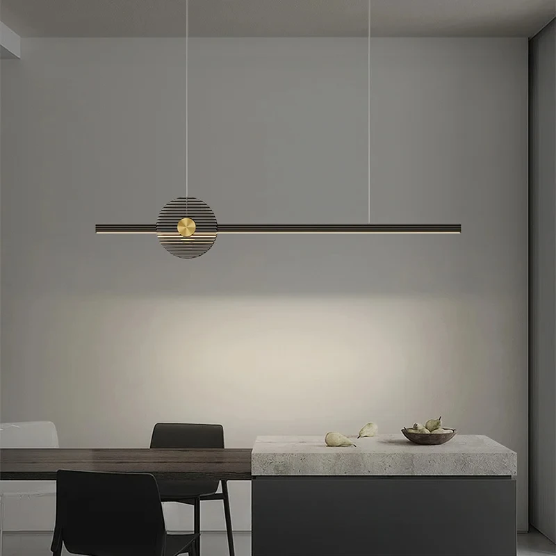

Simple Black White Led Pendant Lights Nordic Modern Hotel Bedroom Restaurant Bar Long Chandelier Home Indoor Decor Lighting Lamp