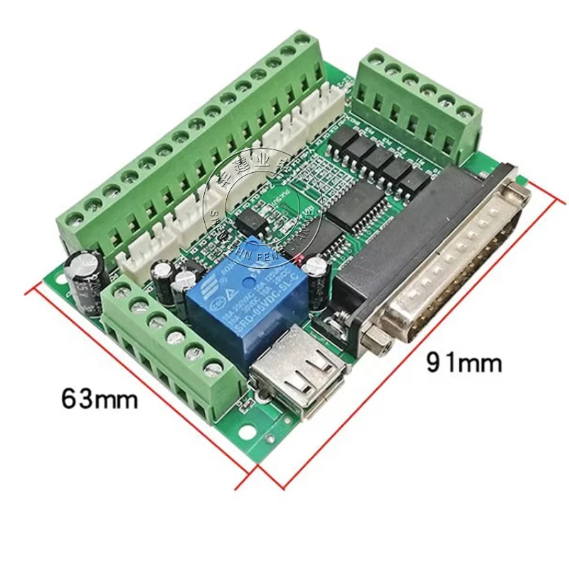 MACH3 ENGRAVING MACHINE 5-AXIS STEPPER MOTOR DRIVER INTERFACE BOARD WITH OPTOCOUPLER ISOLATION DC12-24V WITH USB CABLE