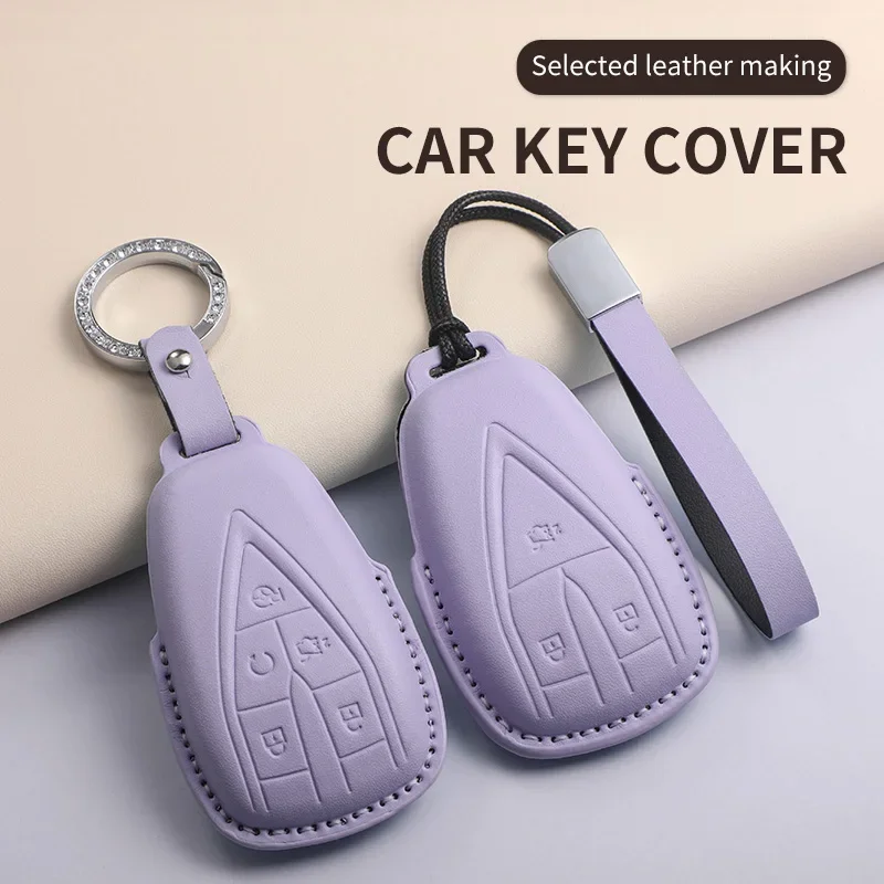 

For Changan UNIT UNIK CS35PLUS CS55 PLUS CS75 PLUS Oshan X7 X5 Car Keychain Protective Cover PU Leather Car Key Case Cover