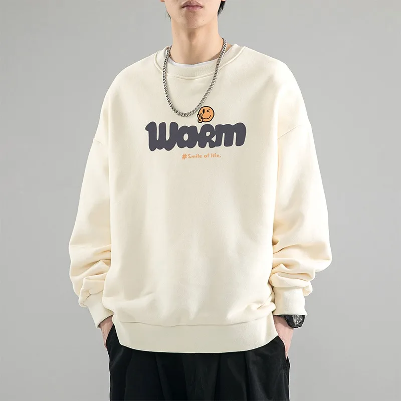 Novo moletom gráfico masculino com capuz cáqui algodão solto topo high street harajuku manga longa camiseta moda roupas masculinas