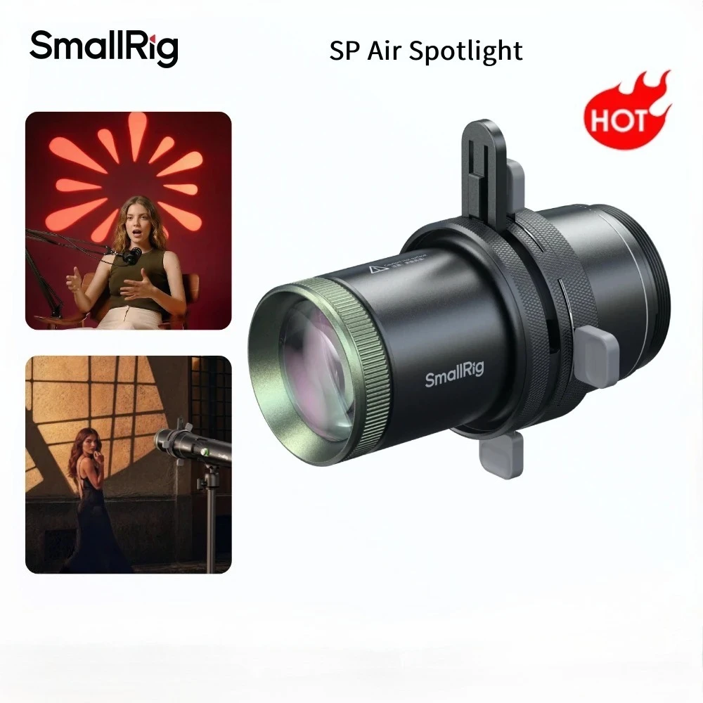 SmallRig 6376 SP Air Spotlight RF 10C et RF 20C Lampes de photographie avec support de projecteur Gobo, 10 GOBOs métalliques, mise au point précise