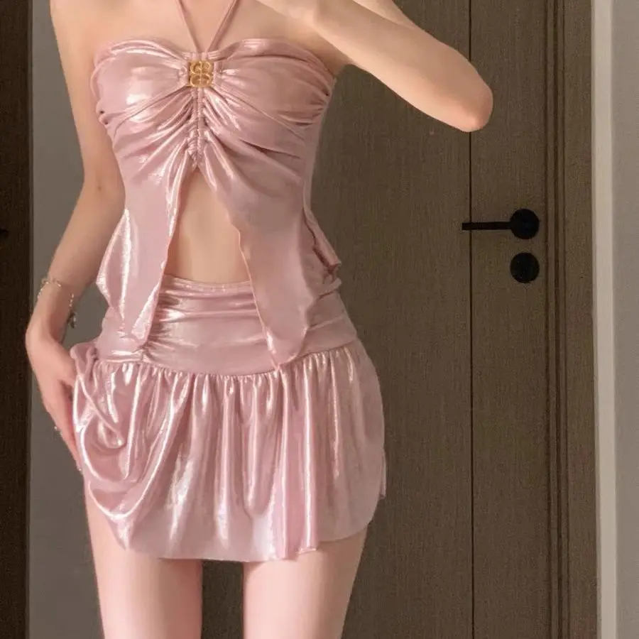 

Sweet and Spicy Style Swimsuit Women's Three-Piece Suit New Gather Conservatively Cover Belly Two-Piece Swimsuits High Sense