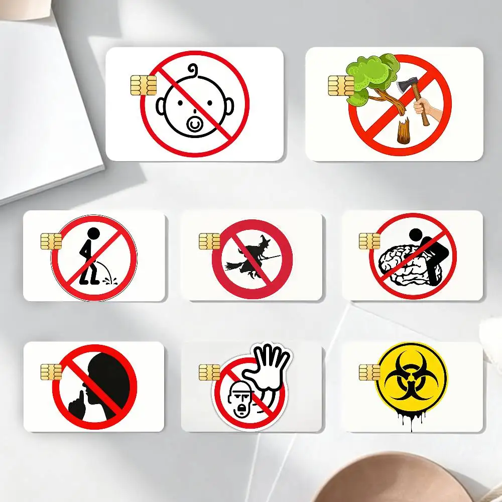 

W-Warning Icon Danger Banning Sticker Decoration Creative Bank Card Bus Metro Waterproof Sticker