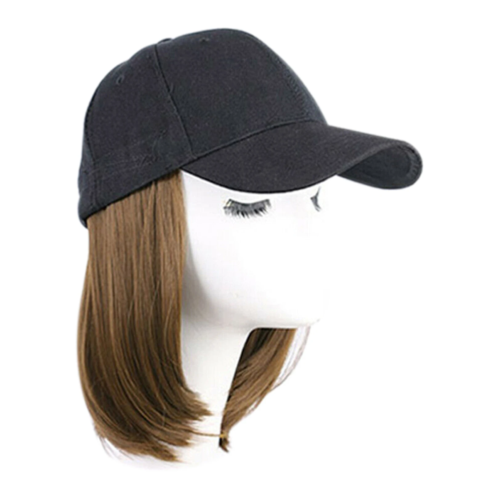 Straight Short  Hairstyle Wig Hat Comfortable Durable & Breathable for Bad Hair Days like Busy Mornings Gym Days