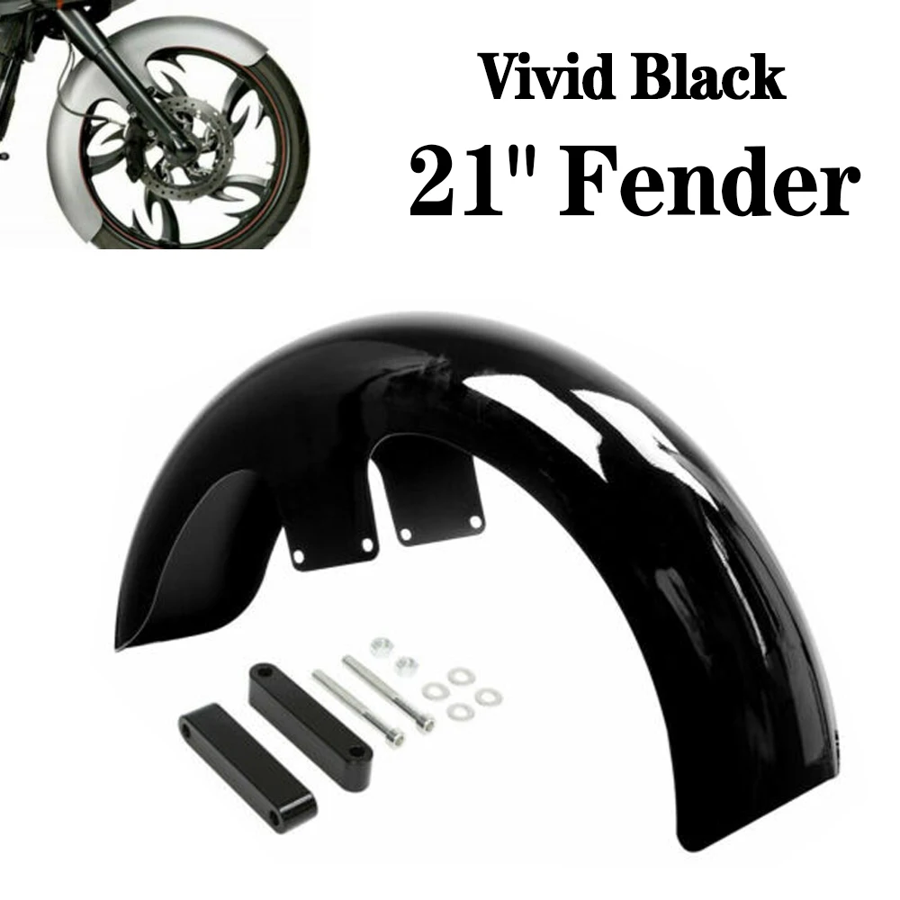 Glänzend schwarze 21-Zoll-Radabdeckung für den vorderen Kotflügel, passend für Harley Touring CVO Road King Street Glide FLHX Custom Baggers.