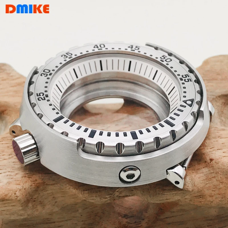 47mm Tuna Canned Watch Case Sapphire Crystal Glass Case Fit For NH34 NH35 NH36 7S26 Movement Transparent Back Cover Watch Cases