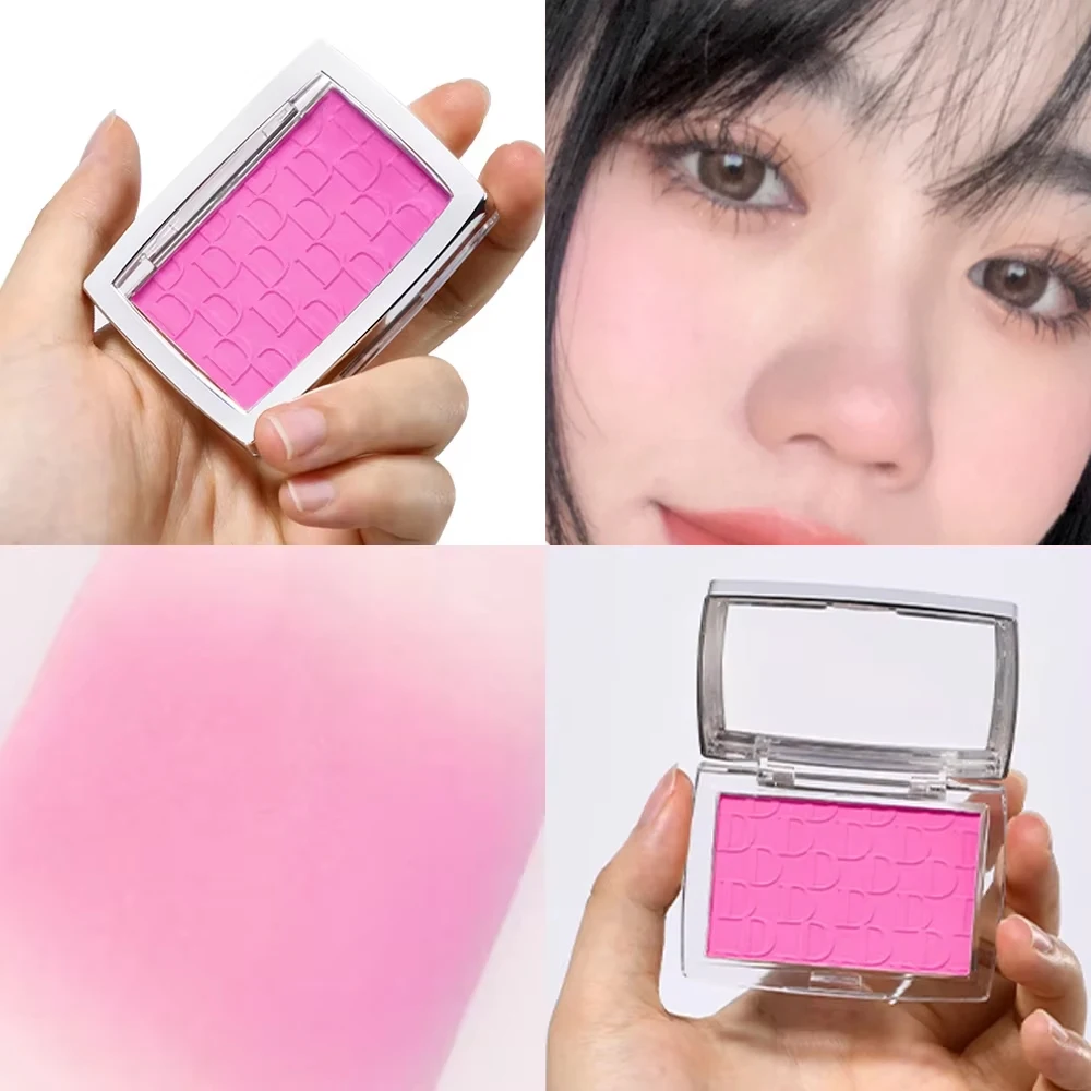 Monochrome Blush Palette Rosy Facial Blusher Powder Natural High Pigmented Pink Coral Rouged for Face Contour Shadow Cosmetics