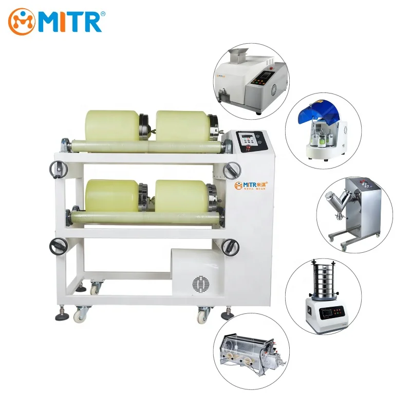 One-stop Powder Grinding Manufacturer Bench Top Roll Jar Mill GMS5-4 Four Positions Multi Jars Lab Roll Mill Machine