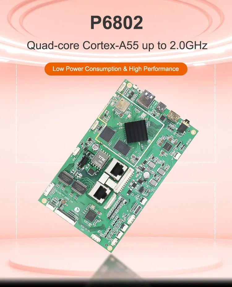 New P6802 RK3568 Quad Core Smart Board Ubuntu Debian Android OS Double 2*RJ45 PoE KNX RS485 RS232 Automation Control