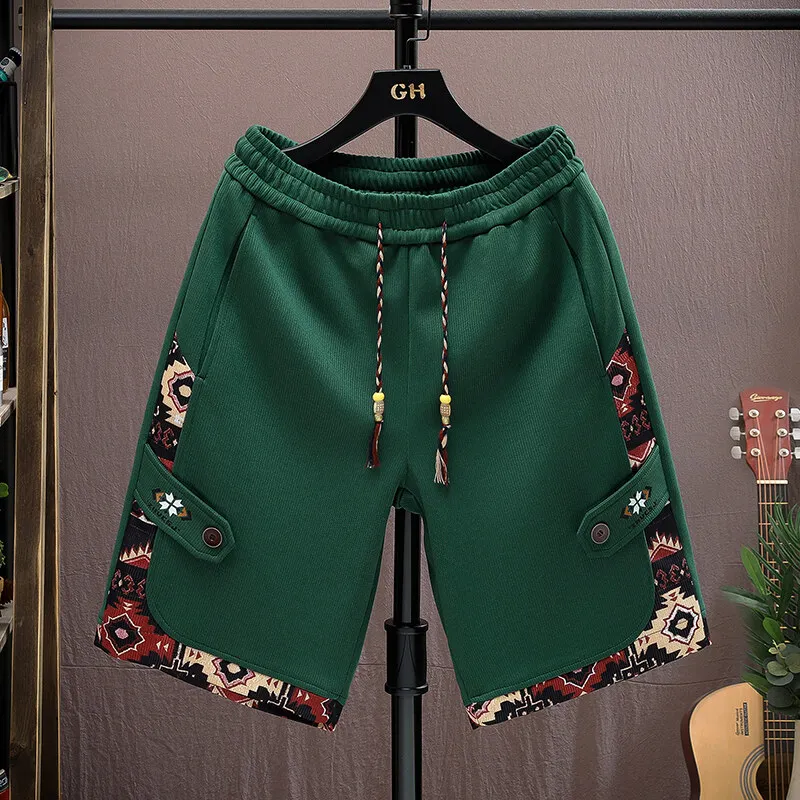 

2025 модные летние шорты с вышивкой, мужские уличные шорты в стиле хип-хоп, прямые короткие брюки, повседневные спортивные брюки с пятью точками, мужские