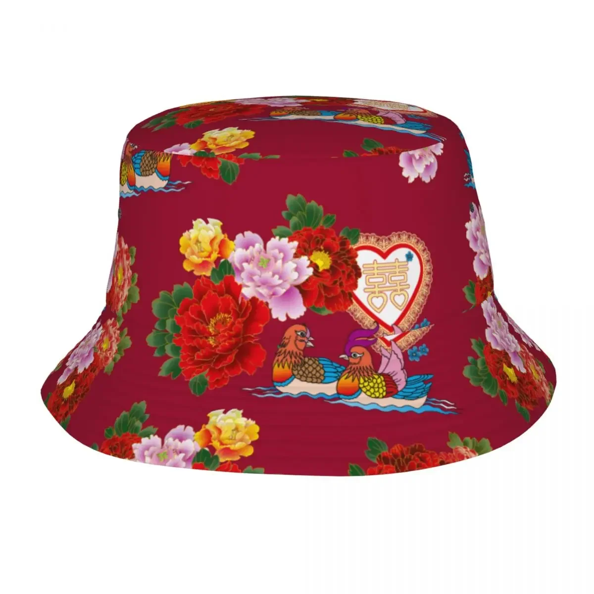 Northeast Printing Bucket Hat Summer Traditional Culture Casual Fisherman Hats For Couple Soft Fold Beach Travel Caps