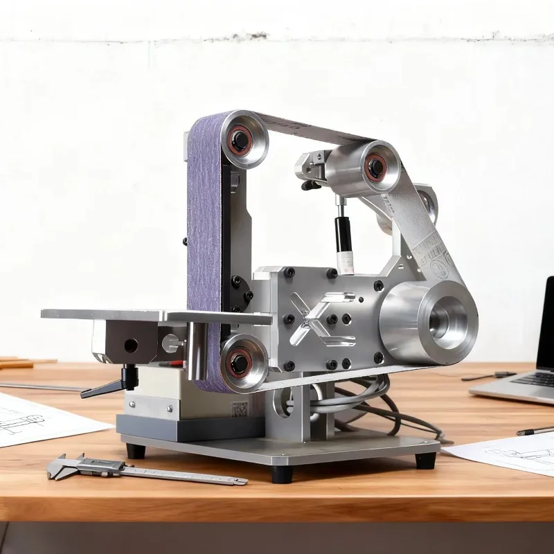 Electric Belt Sander Knife Sharpener Benchtop Sanding Belt Machine Stepless Speed Control Belt Sanders for Wood Metal Working