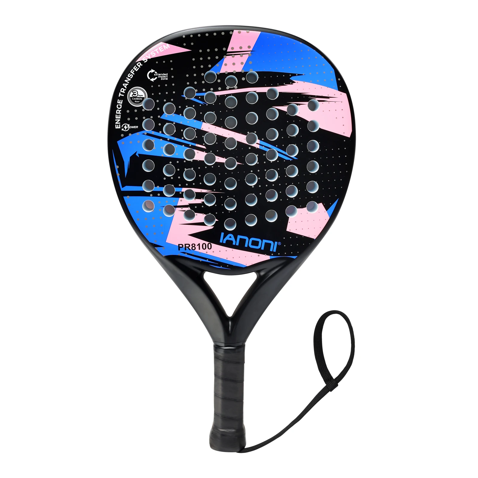 IANONI Padel Racket Carbon Fiber Surface with EVA Memory Flex Foam Core Lightweight Padel Racquet