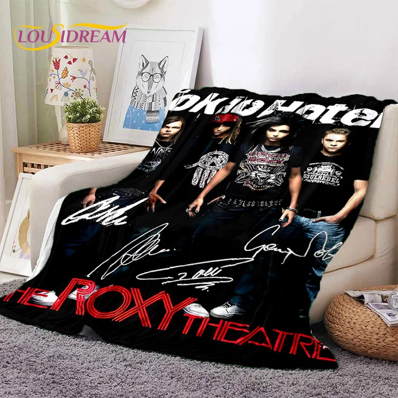 

3D Rock Band Tokio Hotel Bill Kaulitz Soft Flannel Blankets,Throw Blanket Comfortable Blanket for Picnic Beds Sofa Home Bedroom