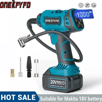 ポータブルデジタルインフレーター,充電式エアポンプ,ワイヤレスコンプレッサー,ミニカータモデル,18Vバッテリー付き