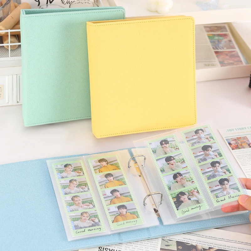 

Vertical Two-Pocket Card Binder Sparkling Star Cover with Bookmark Storage for Photo Cards & Life 4-Cut Pictures