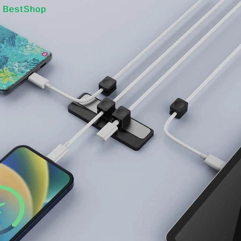 1Set Cable Smooth Adjustable Cord Holder Cable Organizer Magnetic Cable Clips Under Desk Cable Management&Pad Wire Keeper Holder