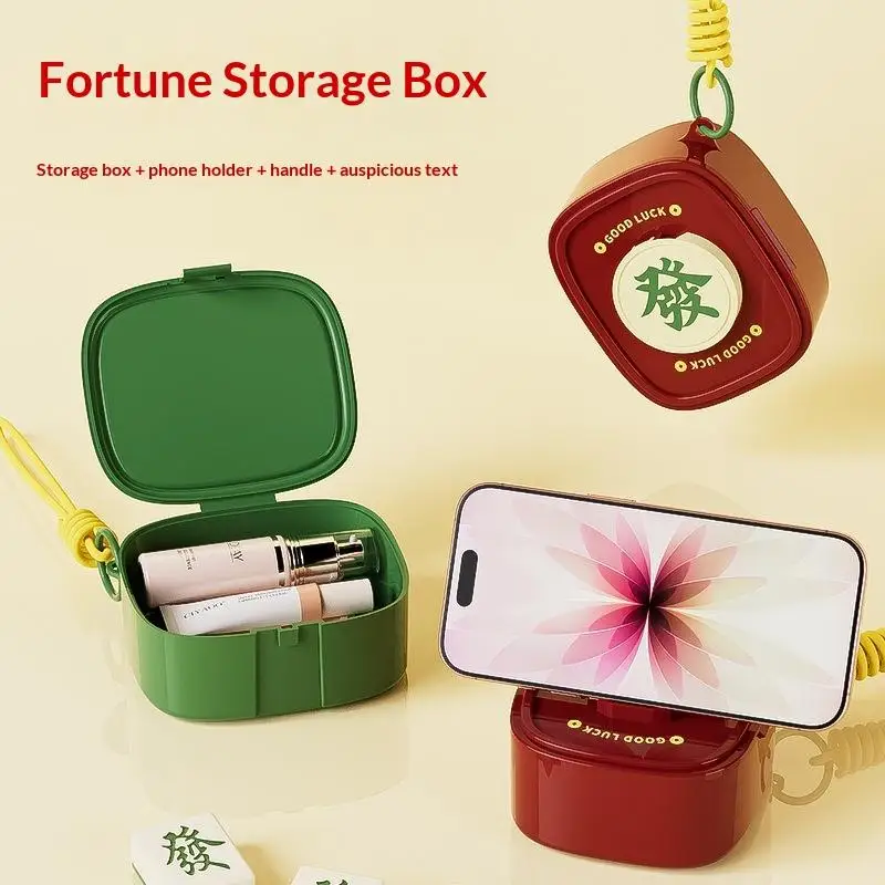 صندوق تخزين مريح متعدد كابل البيانات، منظم مكياج أحمر الشفاه، تصميم مقبض حمل محمول مع حامل