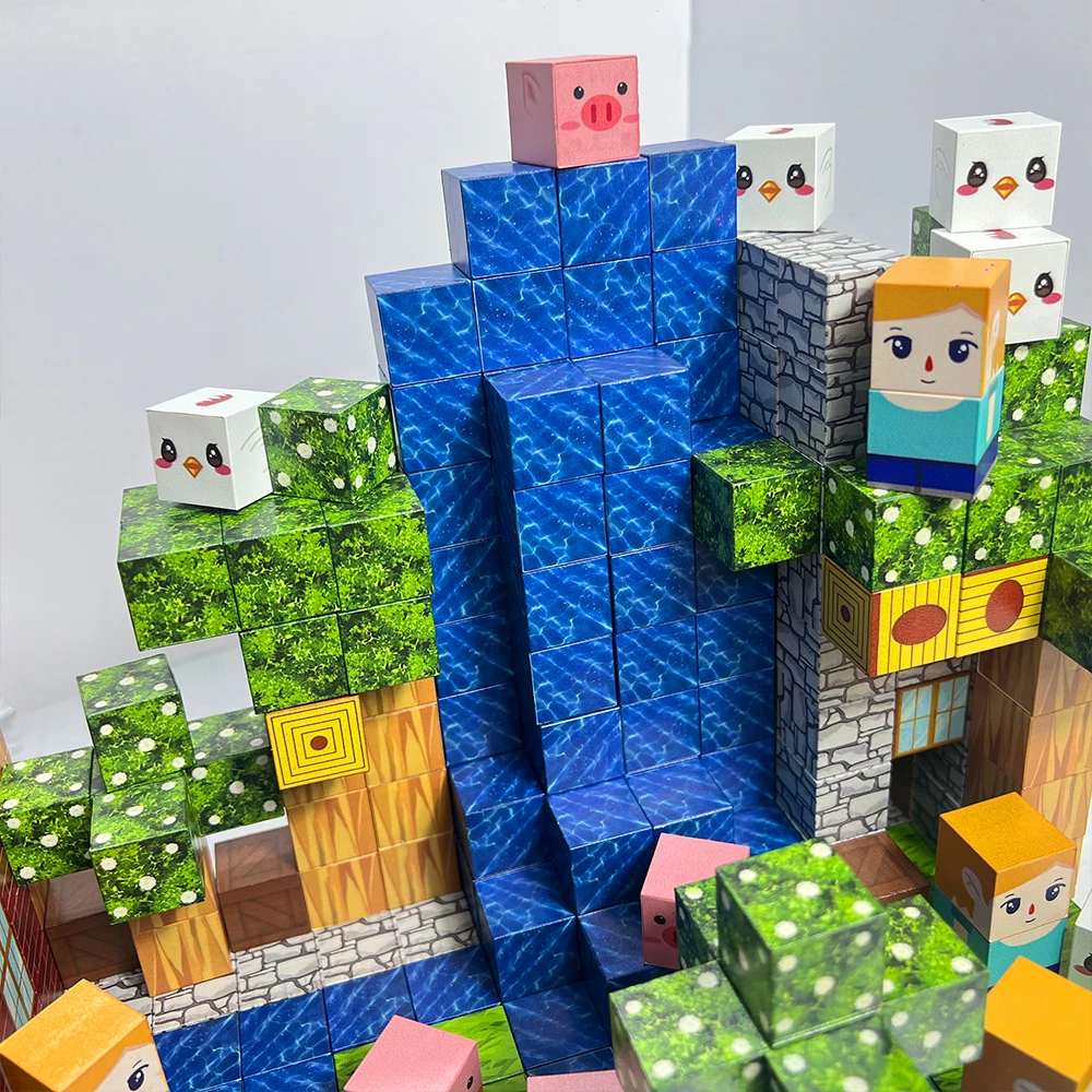 Stream Cabin Magnetic Building Block Creative Bricks My Famous Scene World Architectural Set DIY Model Kids Toy Christmas Gifts