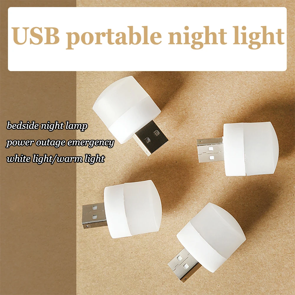 Mini lampe de lecture LED portable, veilleuse USB, ordinateur, charge d\'alimentation mobile, lampe de livre, lumière blanche chaude