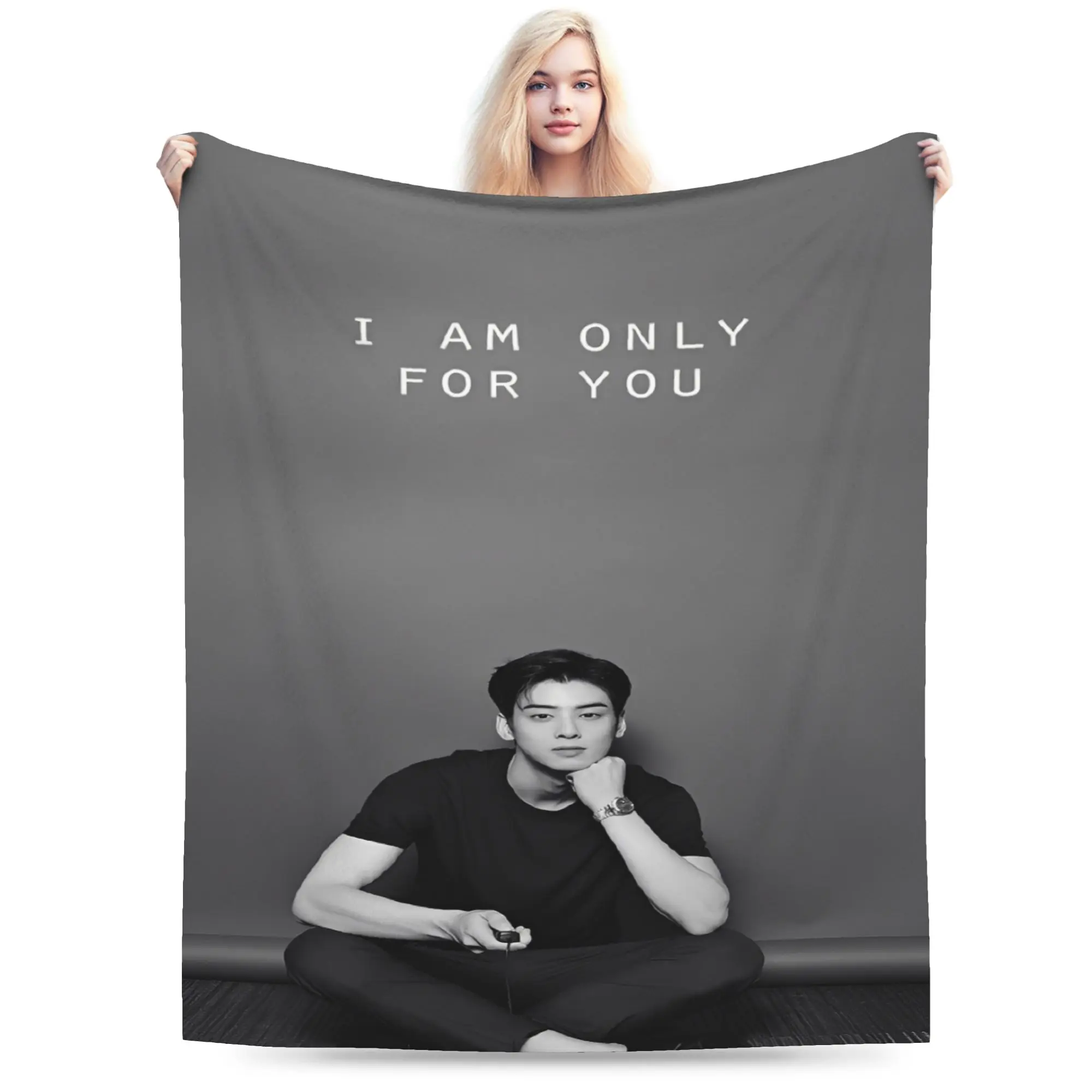 Funny CHA EUN WOO kpop ASTRO idol Blanket Ultra-Soft Fleece  Relax Throw Blankets Machine Washable