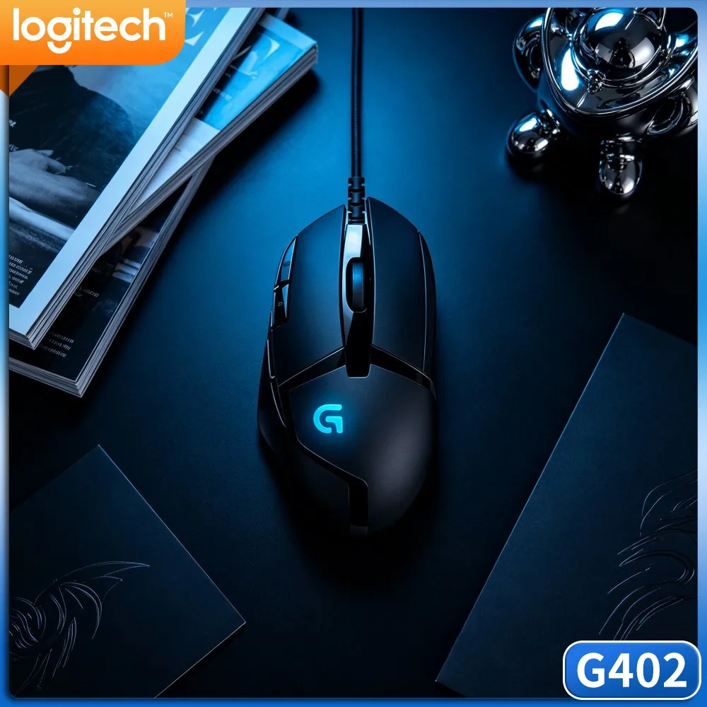 Logitech G402 Hyperion Fury Wired Mouse 20M Mechanical Clicks Durability Delta‑Zero Sensor For Casual PC Game Hobbyists