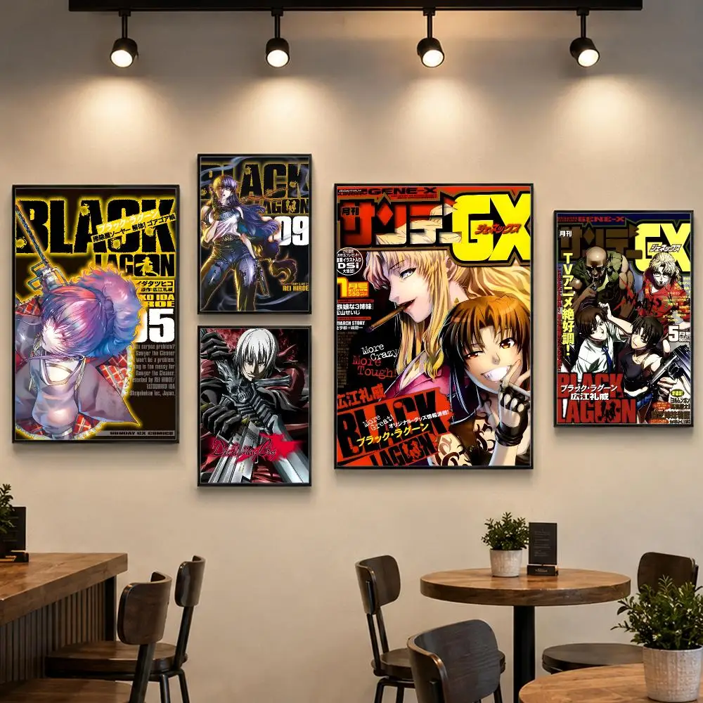 Anime B-Black Lagoon Poster PP Paper Decorative Wall Art for Living RoomsBedrooms Bars Cafes Stylish Home Decor Gift