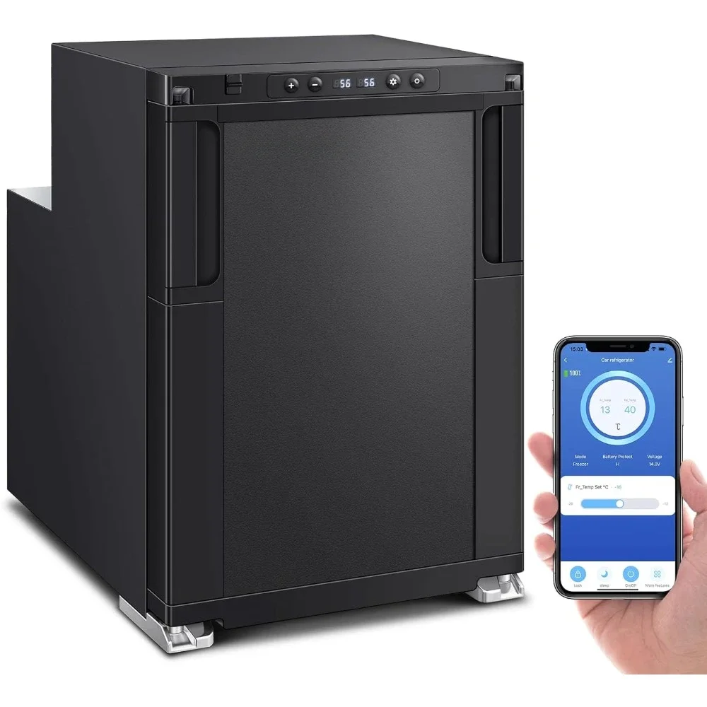 

12 Volt Refrigerator,Refrigerator APP Control, 45L(1.6cu.ft) RV Fridge and Freezer,Car Refrigerator with Lock, (-4℉-46℉)