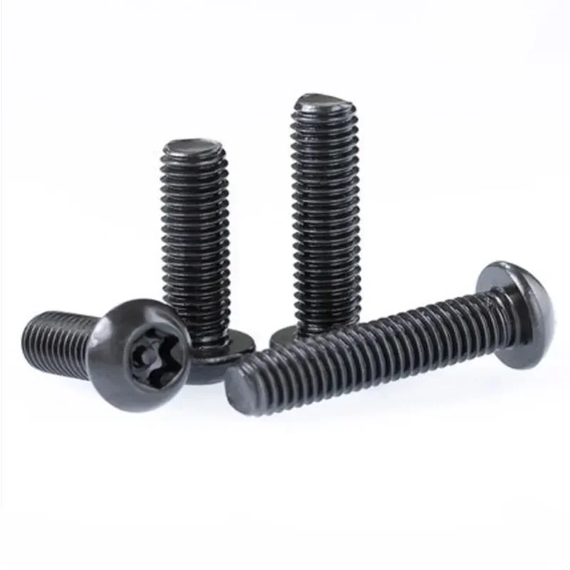 5pcs-50pcs Black Security Pin Screw M3 M4 M5 M6 M8 M10 A2 Stainless Steel Torx Button Head Tamper Proof Security Screw Screws