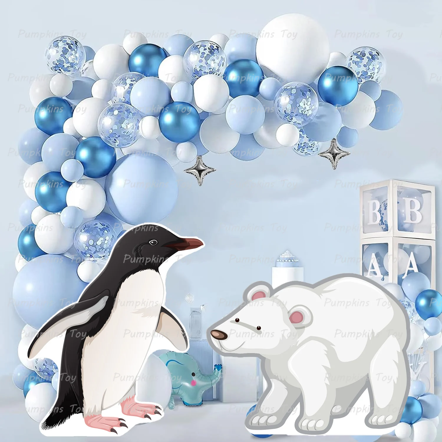 12/18/24/36inch Polar Animals KT Board Penguin Polar Bear KT Board for Birthday Party Decorations Baby Shower Party Supplies