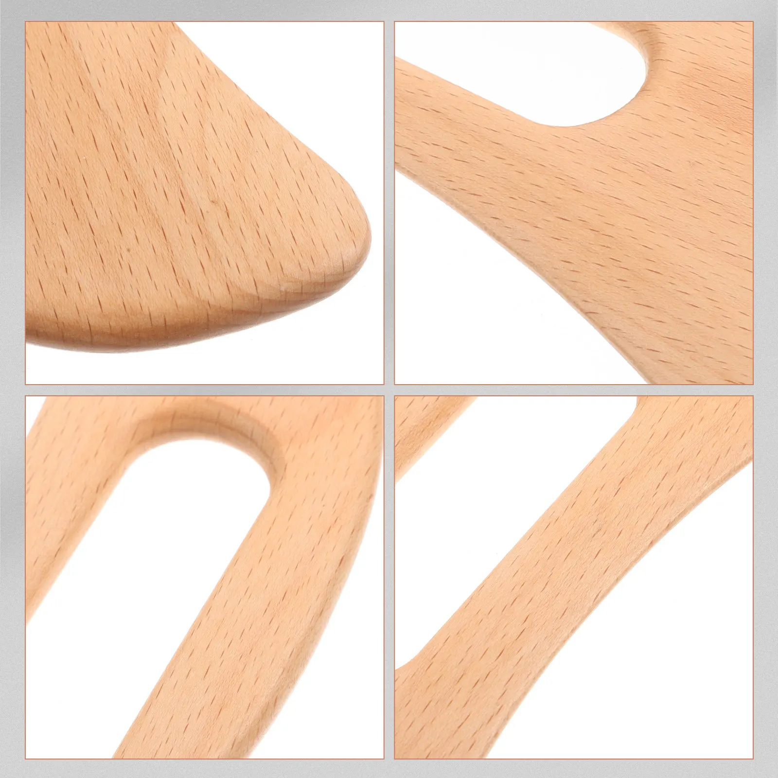 Moon Shape Wood Guasha Board Wooden Massage Scraper Multi-Use Body Lymphatic Massager Face Neck Hand Foot Muscle Recovery Tool