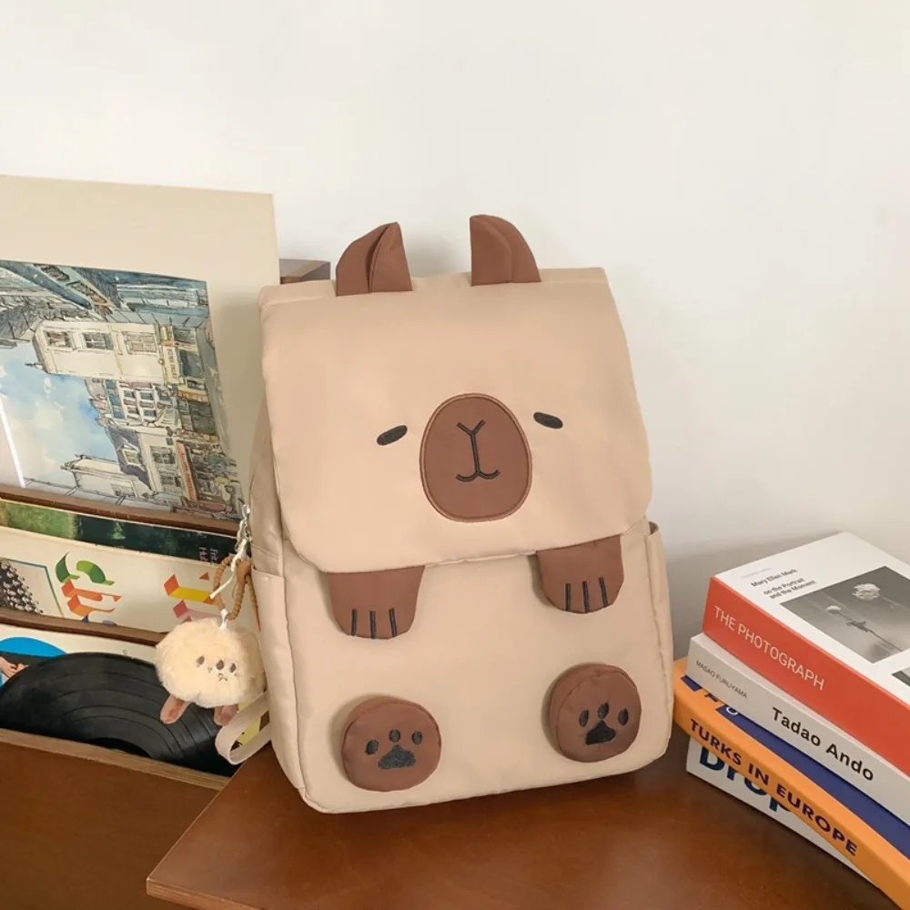 Kawaii kapibara plecak torba na książki dla studentów torba podróżna o dużej pojemności torba Crossbody para listonoszowa torba torebka prezent