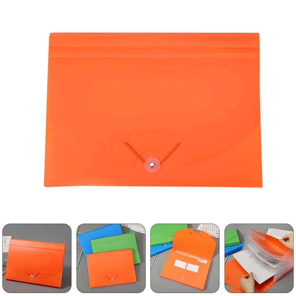 1Pcs Orange File Folder A4 Size Document Organizer Portable Office File Storage Bag for Neat Paper Management Efficient Use