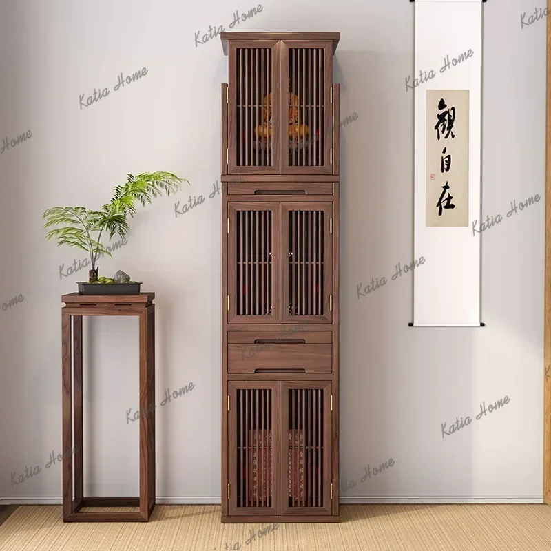 PG new Chinese solid wood shrine cabinet three-layer Buddhist shrine ancestor Buddhist shrine household