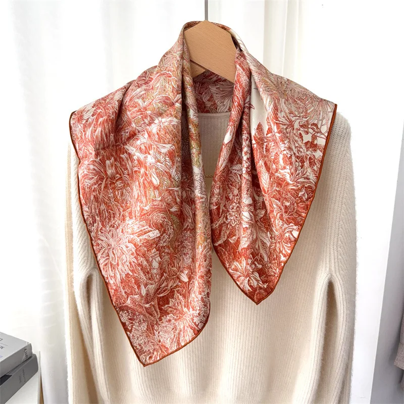 AB الوجهين الحرير وشاح الرأس 65 سنتيمتر المصممين الفاخرة ساحة عصابات النساء الملابس حقيبة اكسسوارات عاشق هدية الكريسماس #6