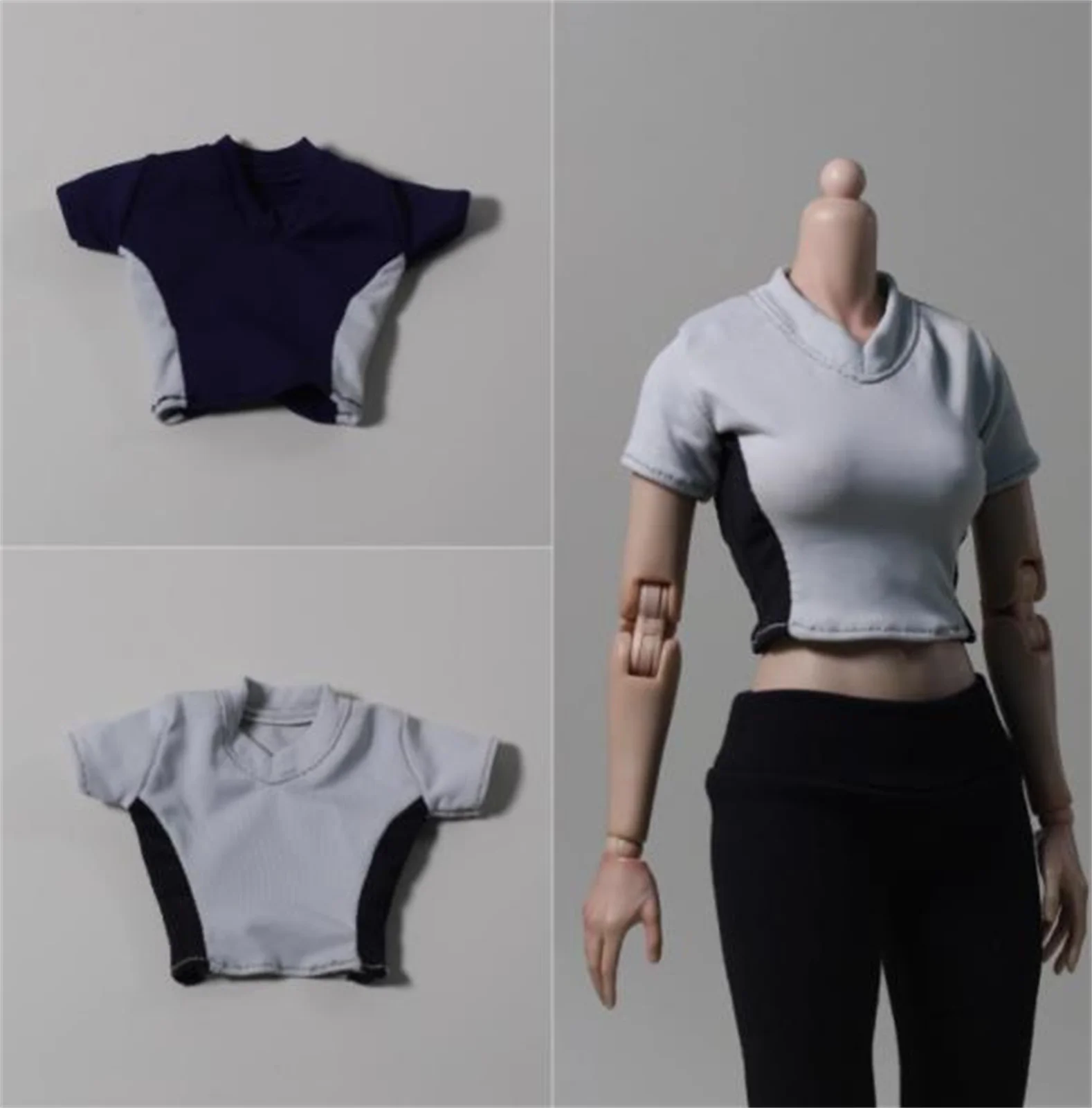 

1/6 Splicing pattern sports Grey T-shirt Female Clothes For 12" figure toys Toys For 12 inch figure model totys